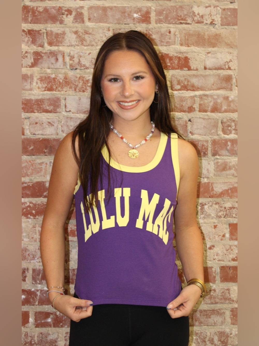 Lulu Mac Dark Purple/Yellow Tank Top